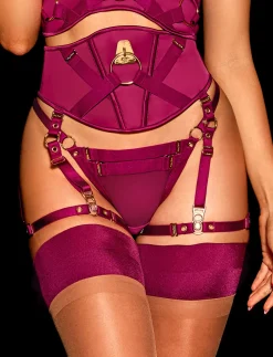 Burgundy Stay Up Stockings|Honey Birdette New